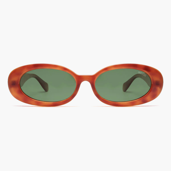 sojos Sunlight Sunglasses Tortoise Frame Green Lens