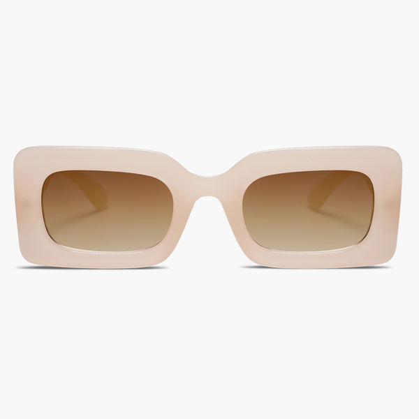 sojos Sylvia Sunglasses Beige Frame Gradient Brown Lens