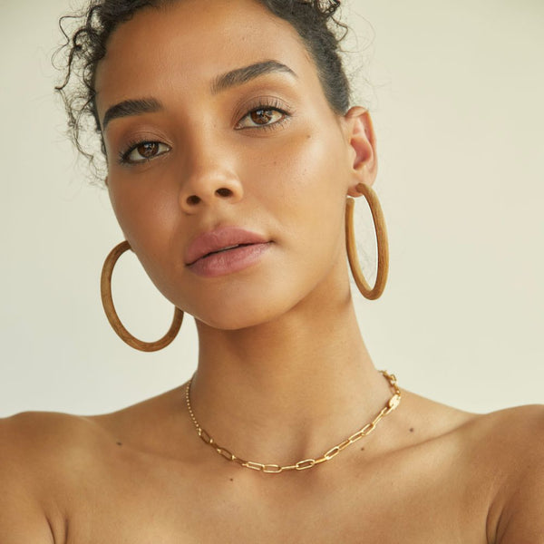 Soko Arlie Maxi Teak Hoop Earrings Earrings