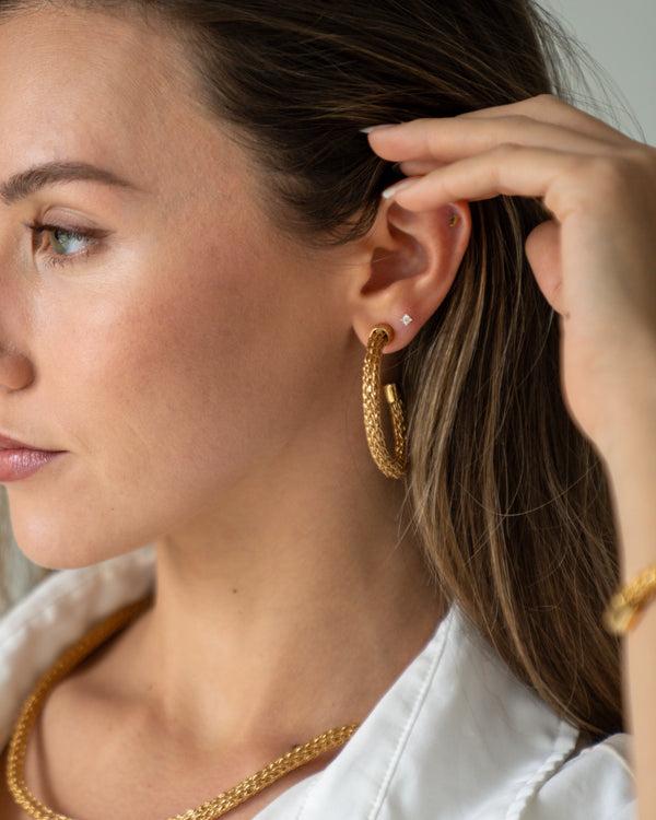 Soko FUMA Knit Maxi Chain Hoops Earrings