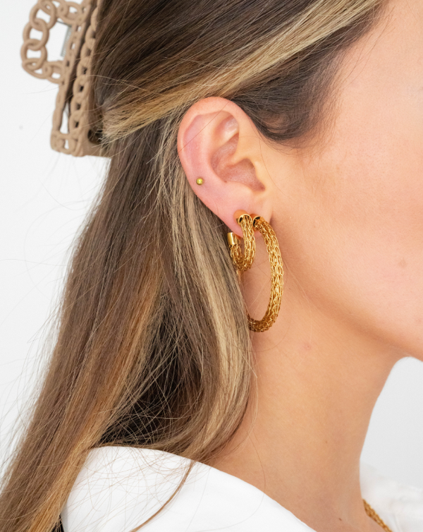 Soko FUMA Knit Maxi Chain Hoops Earrings