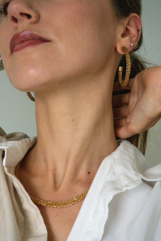 Soko FUMA Knit Maxi Chain Hoops Earrings