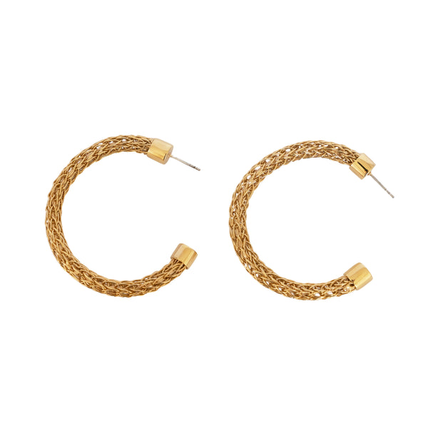 soko FUMA Knit Maxi Chain Hoops Earrings