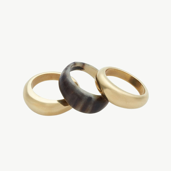 Soko Mixed Material Fanned Ring Stack Ring