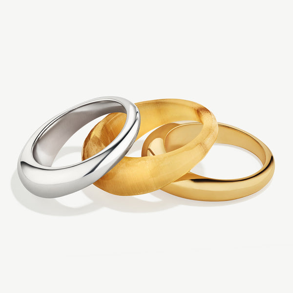 Soko Mixed Metal Fanned Ring Stack Ring