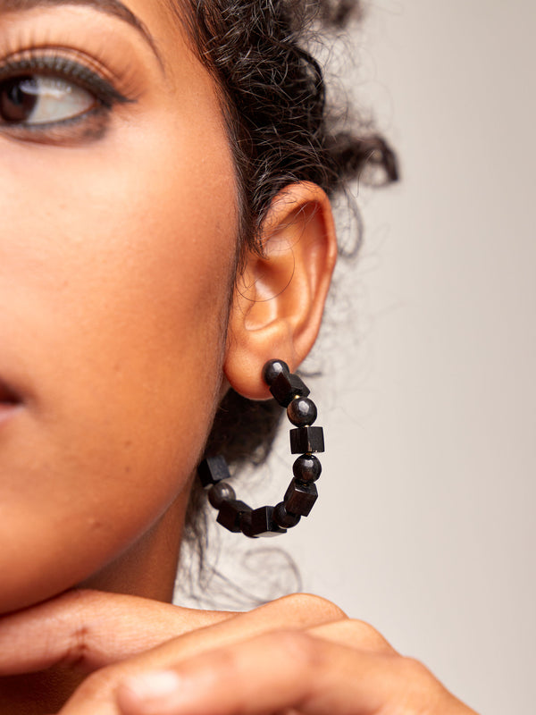 Soko Mixed Shapes Beaded Hoops Earrings