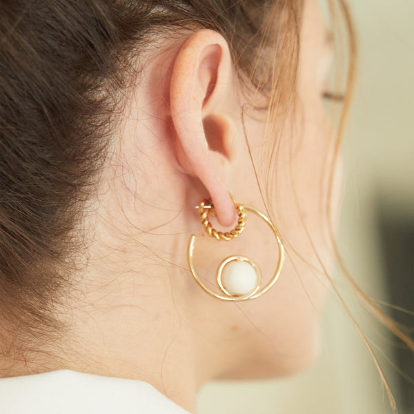 Soko Mpira Bone Hoop Earrings Earrings