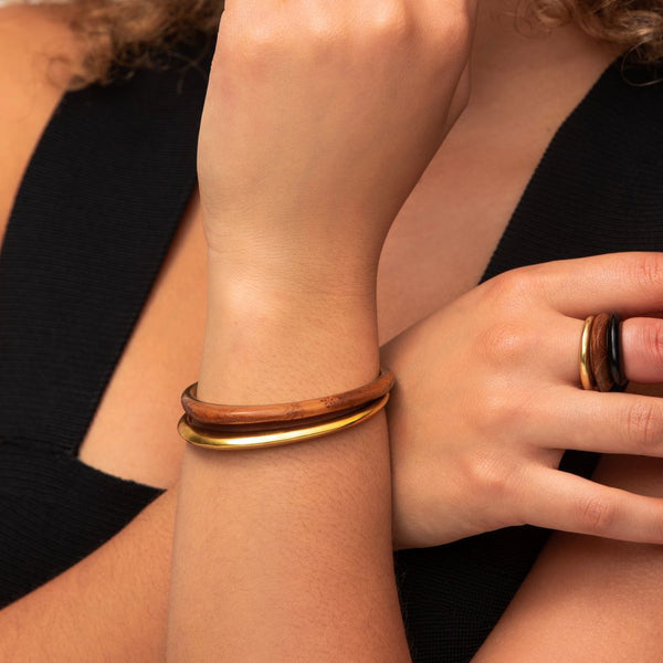 Soko Teak Sabi Outline Cuff Bracelet Bracelet