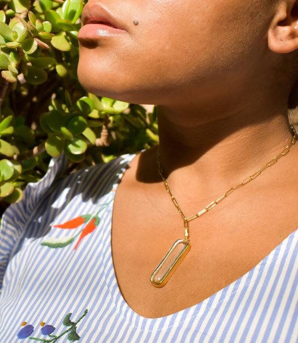 Soko Umbo Rectangle Necklace Charm & Mini Ellipse Link Necklace Set Necklace