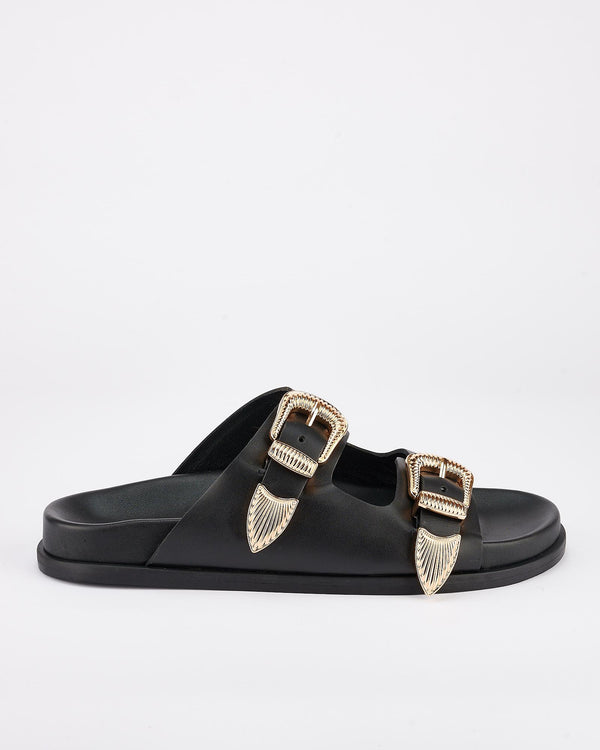 sol sana Amalfi Footbed Black/Gold