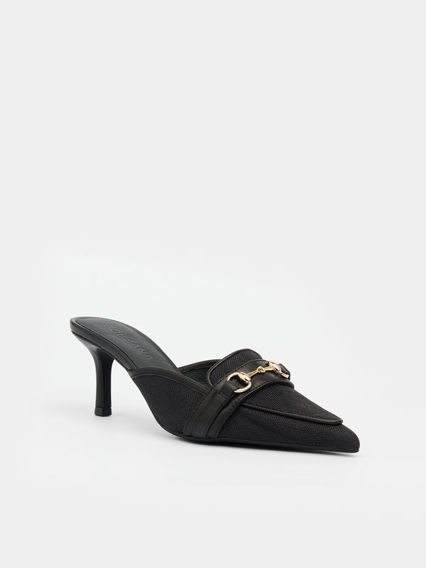 Sol Sana Carrie Mule Black Canvas