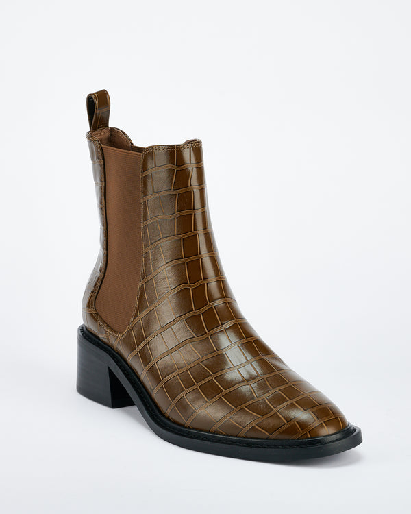 Sol Sana Chelsea Boot Olive Croc