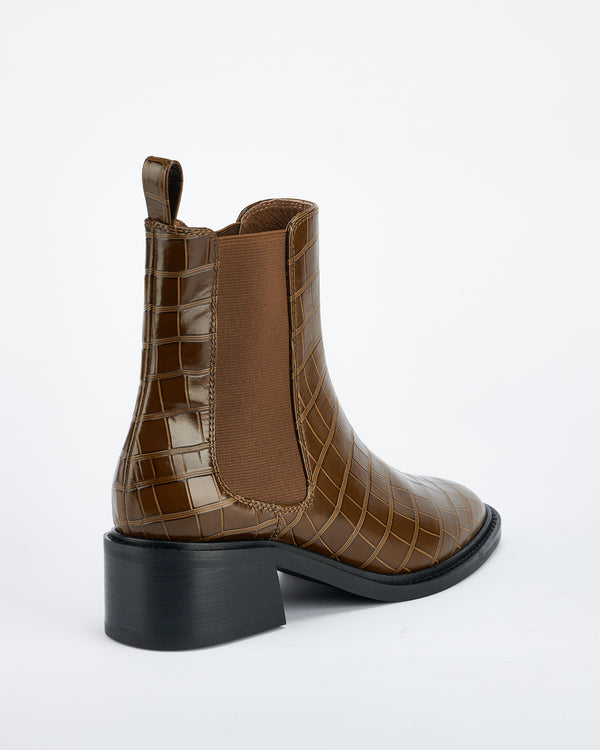 Sol Sana Chelsea Boot Olive Croc