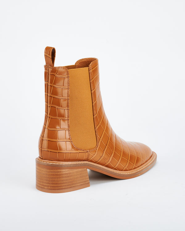 Sol Sana Chelsea Boot Tan Croc