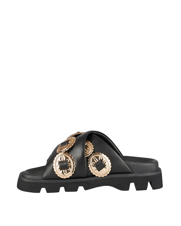 Sol Sana Concho Footbed Black/Gold