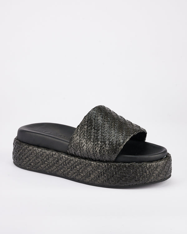 Sol Sana Dustin Flatform Black Raffia