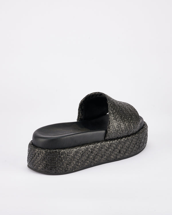 Sol Sana Dustin Flatform Black Raffia