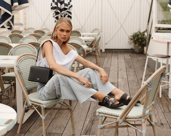 Sol Sana Eastwood Stud Footbed Black/Silver