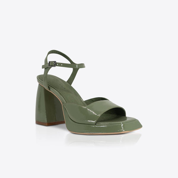 Sol Sana Eva Heel Patent Olive