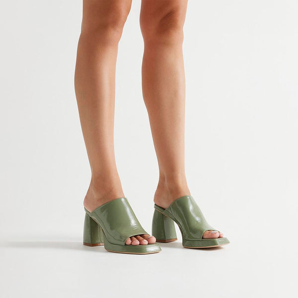 Sol Sana Eva Mule Patent Olive