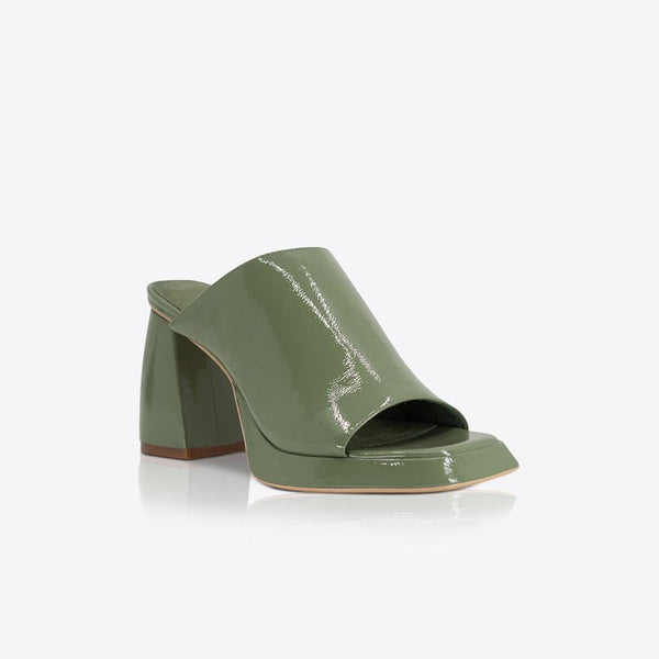 Sol Sana Eva Mule Patent Olive