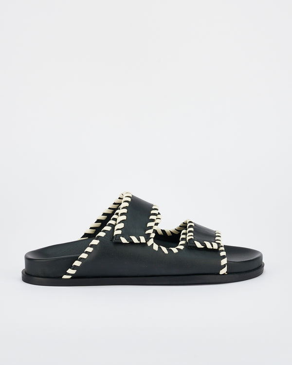 sol sana Fontelina Footbed Black/Off White Trim