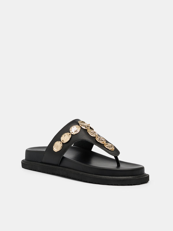 Sol Sana Goldie Footbed Black / Gold