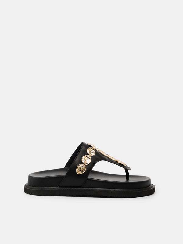 sol sana Goldie Footbed Black / Gold
