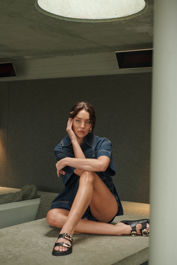 Sol Sana San Jose Footbed Black/Gold