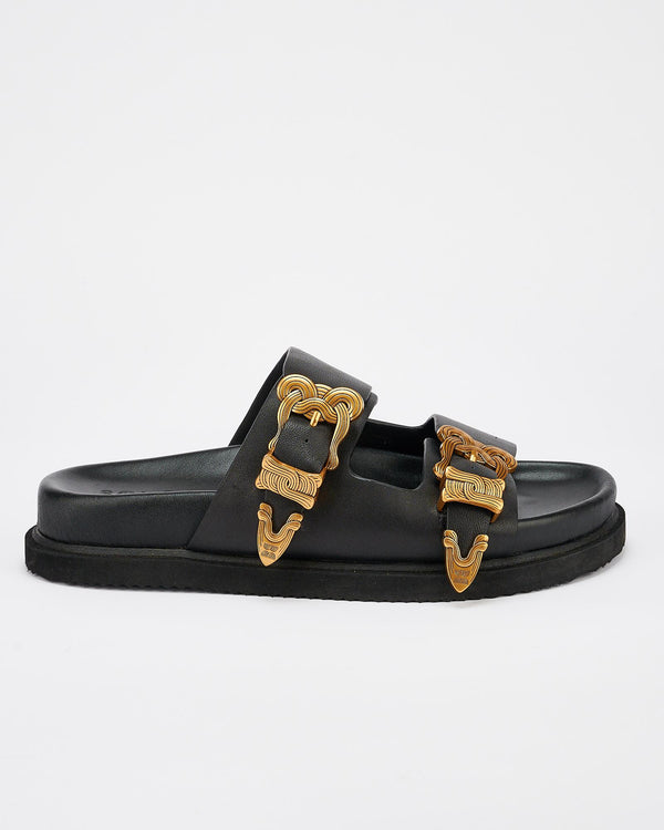 sol sana Scribe Footbed Black/Gold