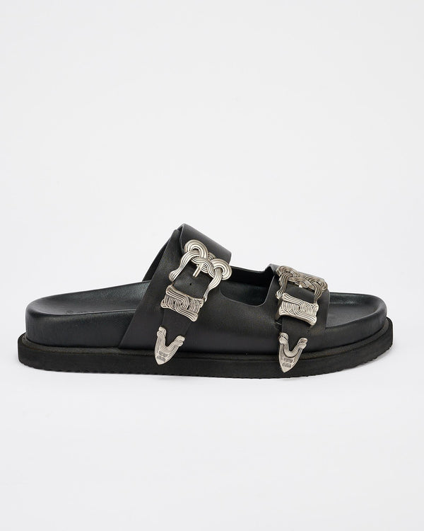 sol sana Scribe Footbed Black/Silver