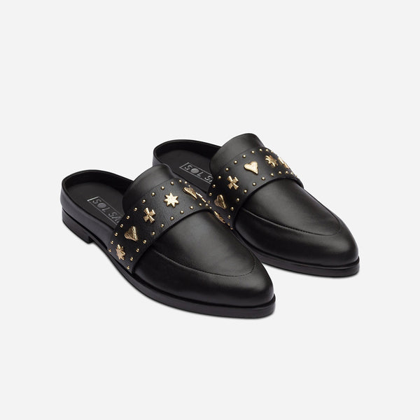 Sol Sana Tuesday Slide Black/Gold Hearts