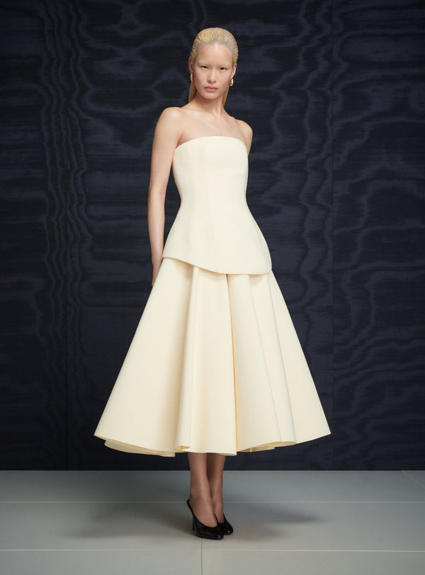 Solace London The Ada Midi Dress In Pearl