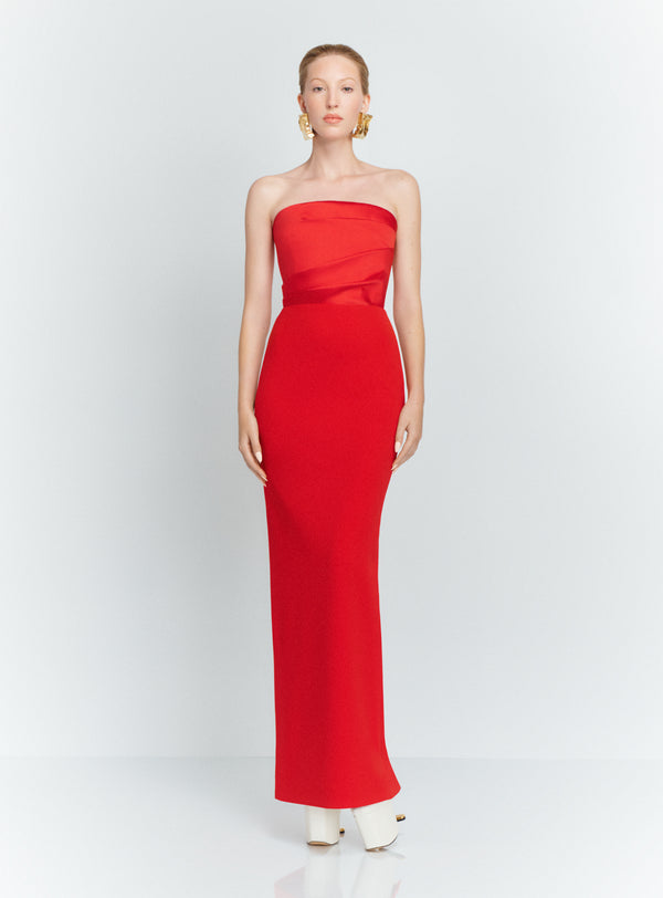 Solace London The Afra Maxi Dress In Red