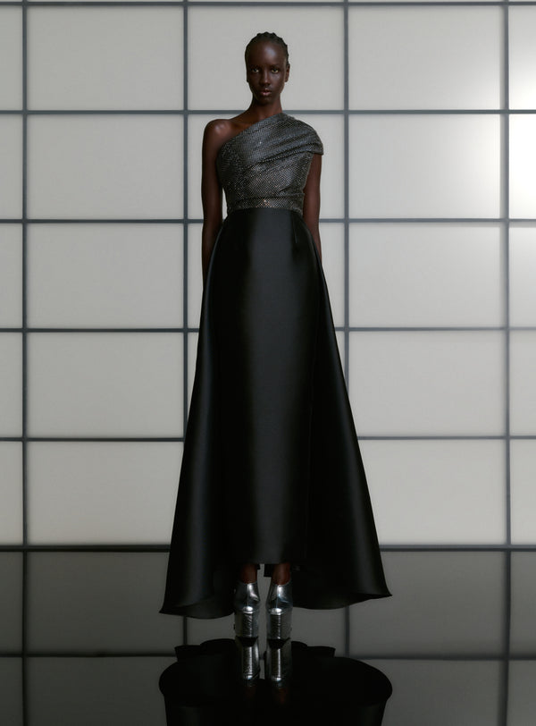 solace london The Alba Crystal Maxi Dress in Black