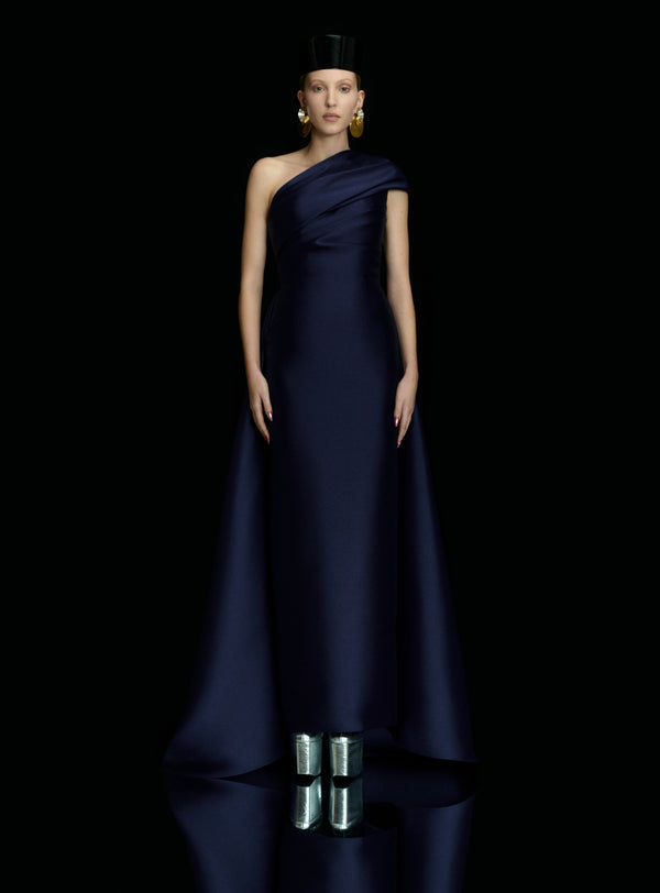 Solace London The Alba Maxi Dress In Navy