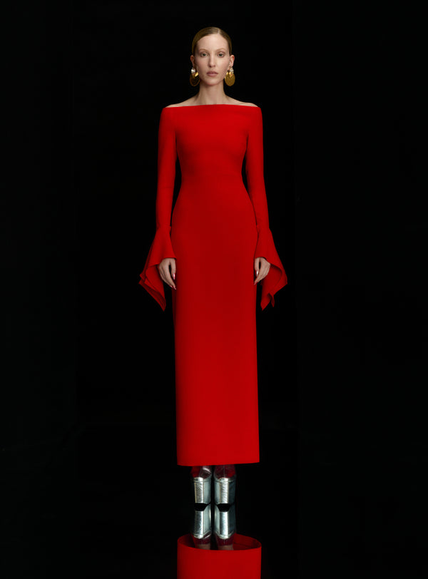 Solace London The Amalie Maxi Dress In Red