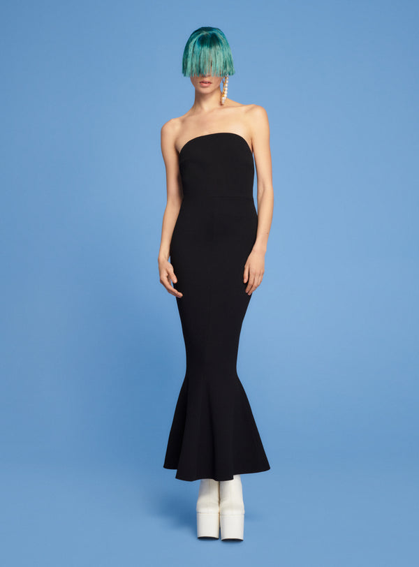 solace london The Amara Midi Dress in Black