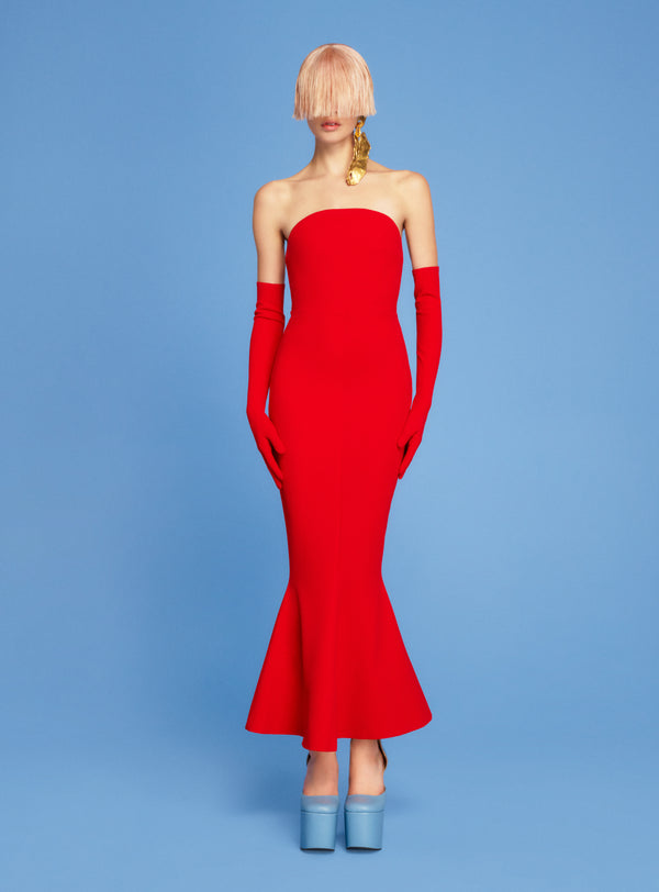 Solace London The Amara Midi Dress In Red