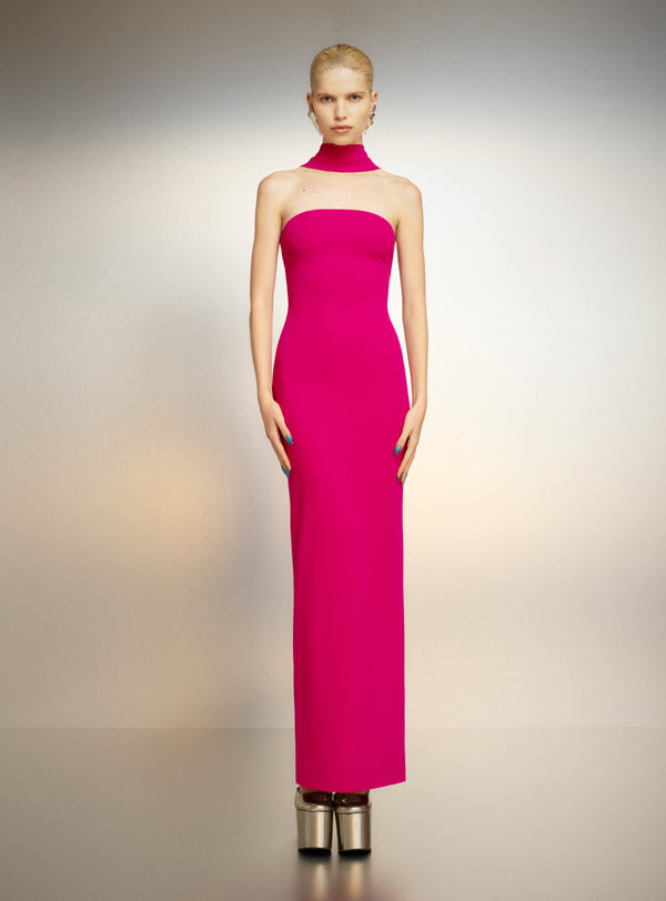 Solace London The Amari Maxi Dress In Fuchsia