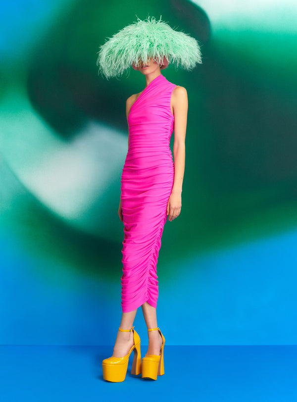 solace london The Amaya Midi Dress in Magenta