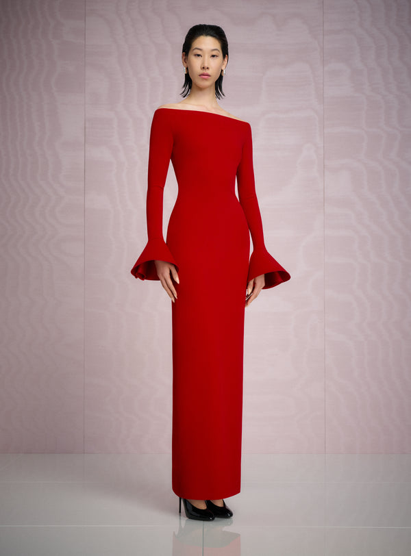 Solace London The Anica Maxi Dress In Crimson Red