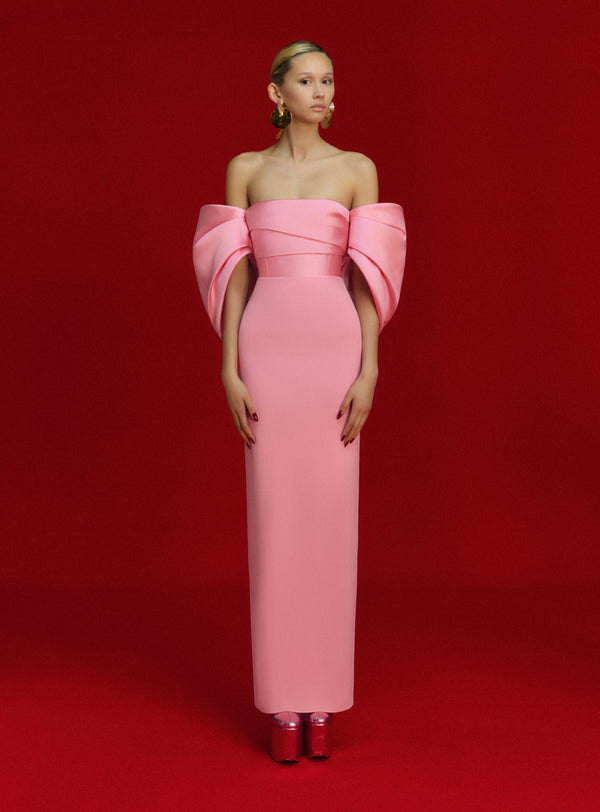 Solace London The Arla Maxi Dress In Soft Pink