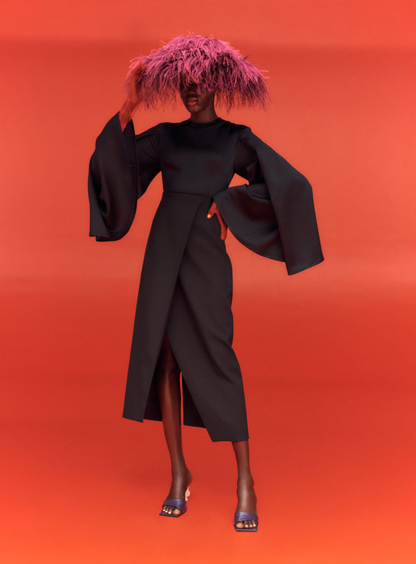 solace london The Asta Midi Dress in Black