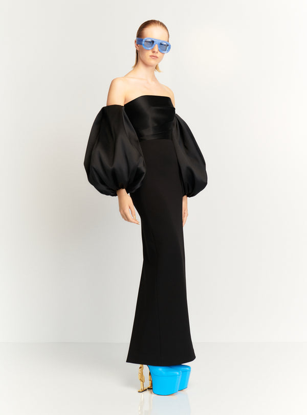 solace london The Carmen Maxi Dress in Black