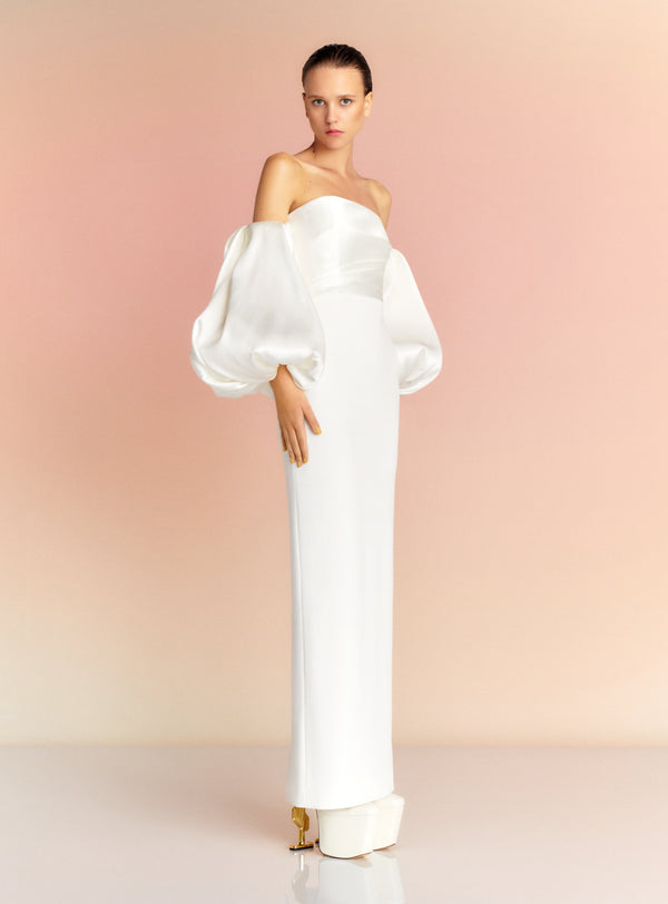 Solace London The Carmen Maxi Dress In Cream