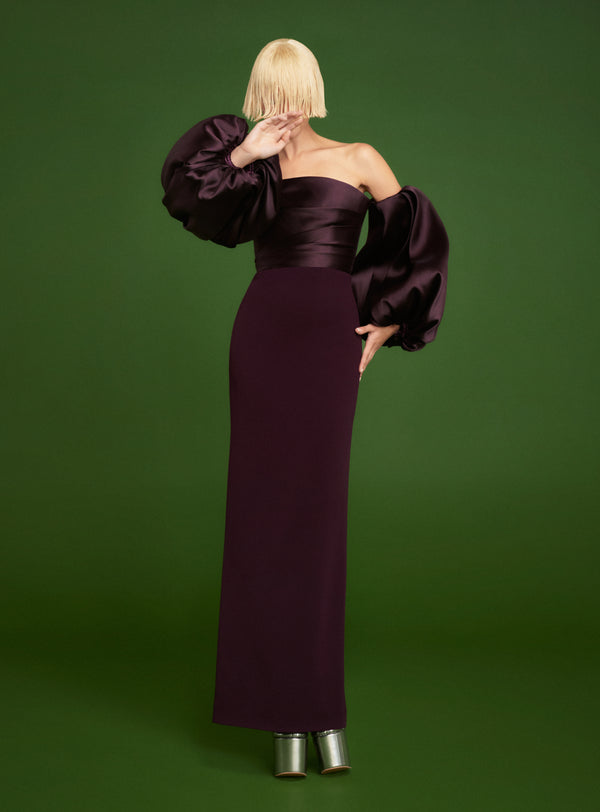 Solace London The Carmen Maxi Dress In Plum