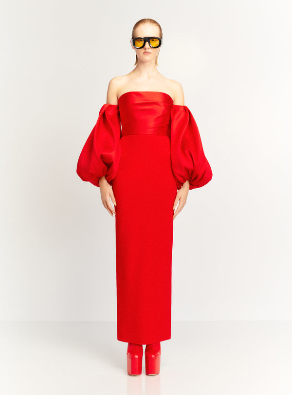 Solace London The Carmen Maxi Dress In Red