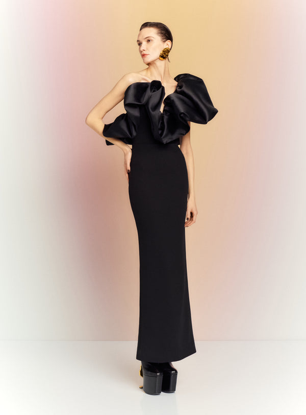 Solace London The Cassia Maxi Dress In Black