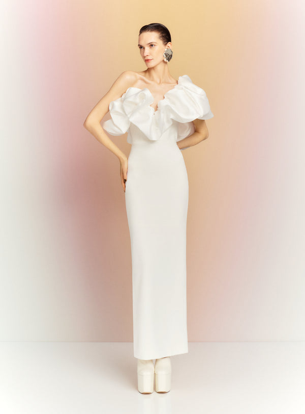 solace london The Cassia Maxi Dress in Cream